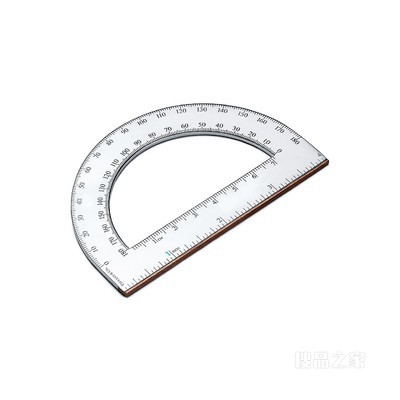 Everyday Objects 系列纯银及美国胡桃木量角器。