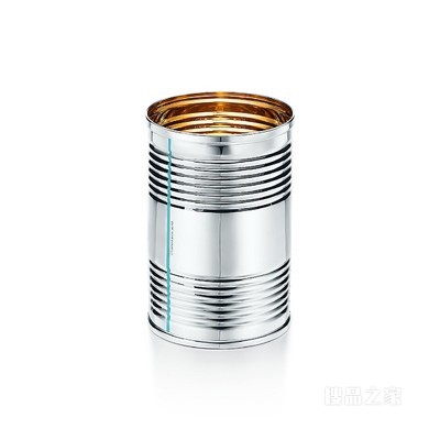 Everyday Objects 系列纯银镀 18K 黄金锡罐。