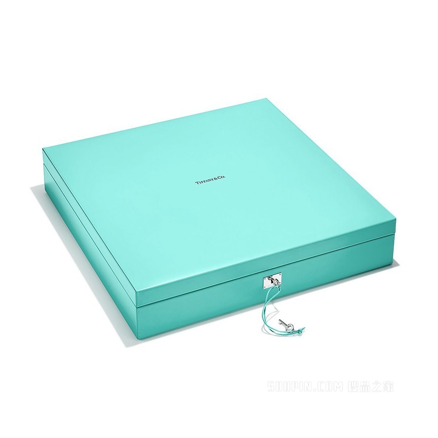 Everyday Objects 系列麻将牌，配 Tiffany Blue 蒂芙尼蓝色皮革收纳盒。