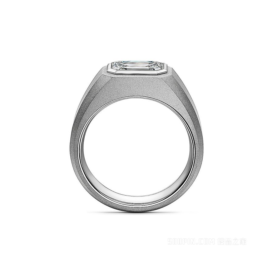 The Charles Tiffany® Setting:男士灰色钛金订婚钻戒