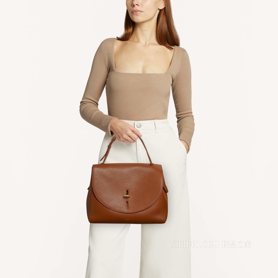 中号手提包 Cognac H Furla Net