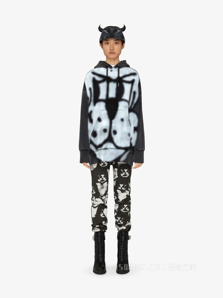 GIVENCHY/纪梵希】超大版型小狗印花连帽卫衣BWJ01Z3Z7X-001-搜品之家