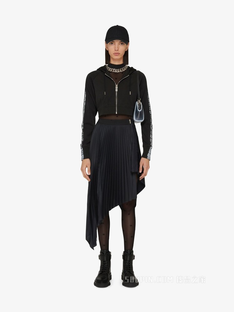 GIVENCHY 4G LOGO饰带拉链连帽卫衣