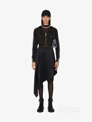 GIVENCHY 4G LOGO饰带拉链连帽卫衣