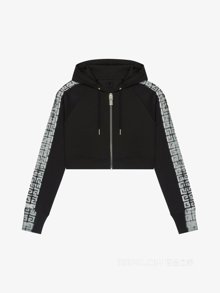 GIVENCHY 4G LOGO饰带拉链连帽卫衣
