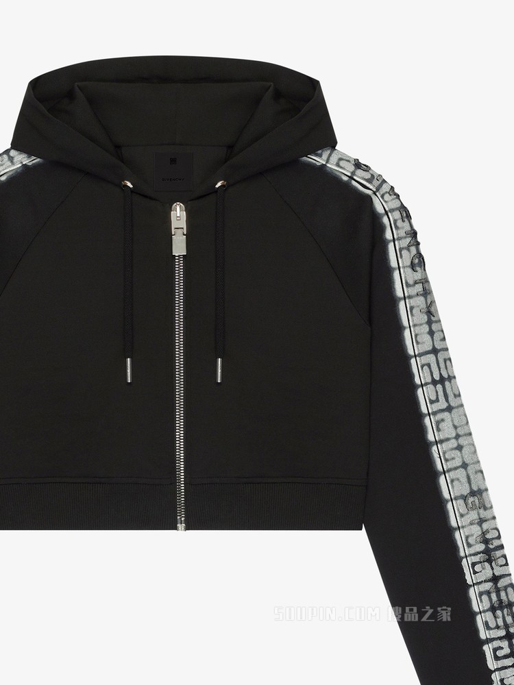 GIVENCHY 4G LOGO饰带拉链连帽卫衣