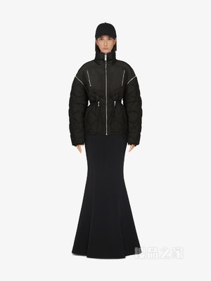 可拆卸衣袖绗缝风衣