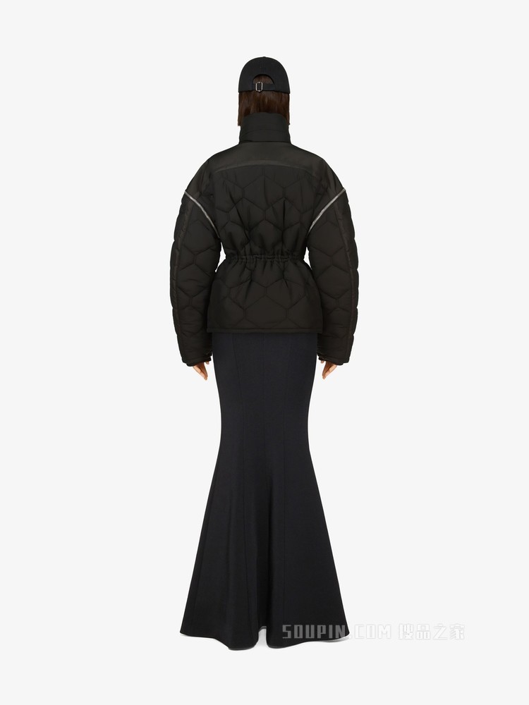 可拆卸衣袖绗缝风衣