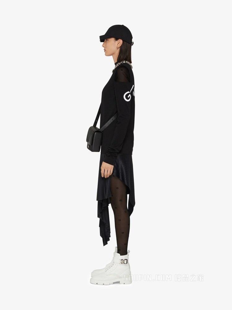 GIVENCHY 4G LOGO图形镂空T恤