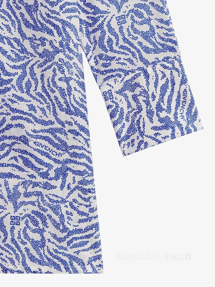 印花衬衫连衣裙