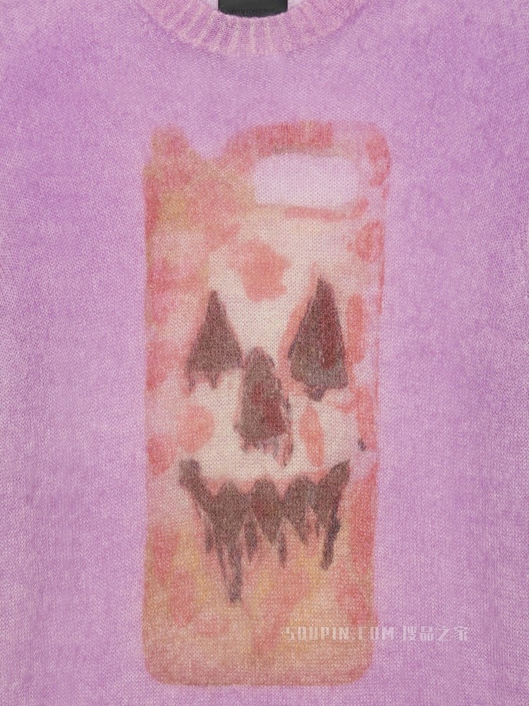瓷质印花超大版型针织衫