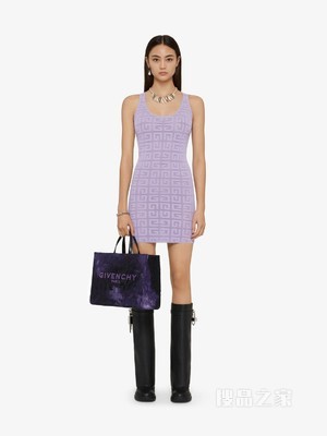 4G LOGO图案背心连衣裙