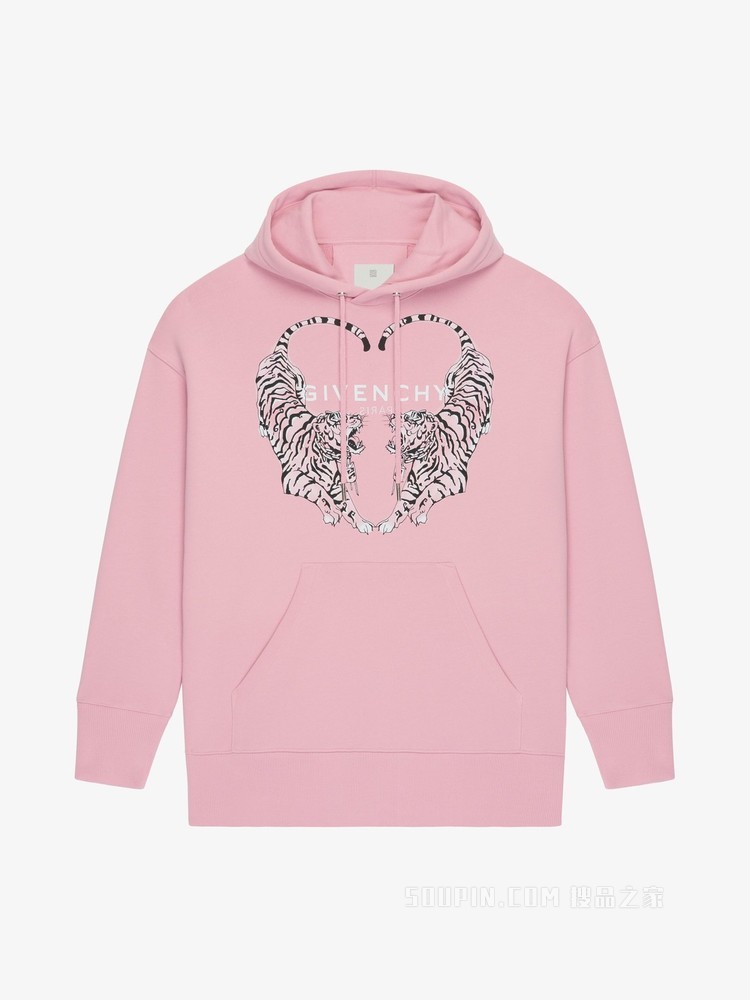超大版型老虎印花GIVENCHY LOGO连帽卫衣