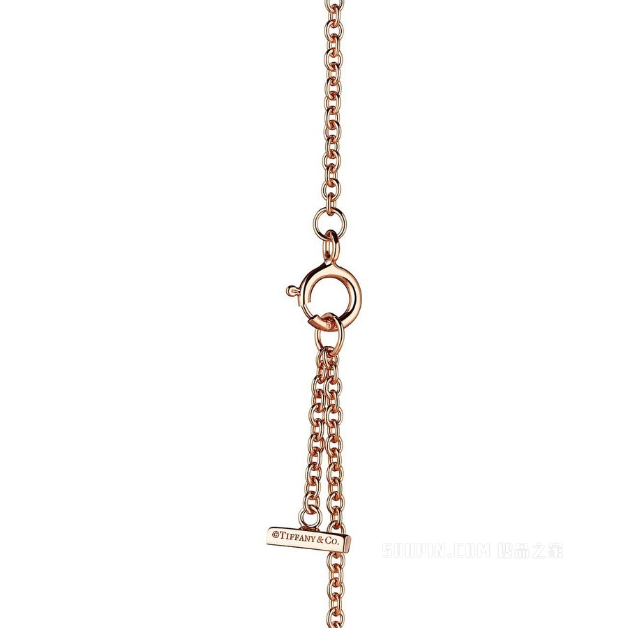 Tiffany T 系列 18K 玫瑰金镶钻 Smile 手链