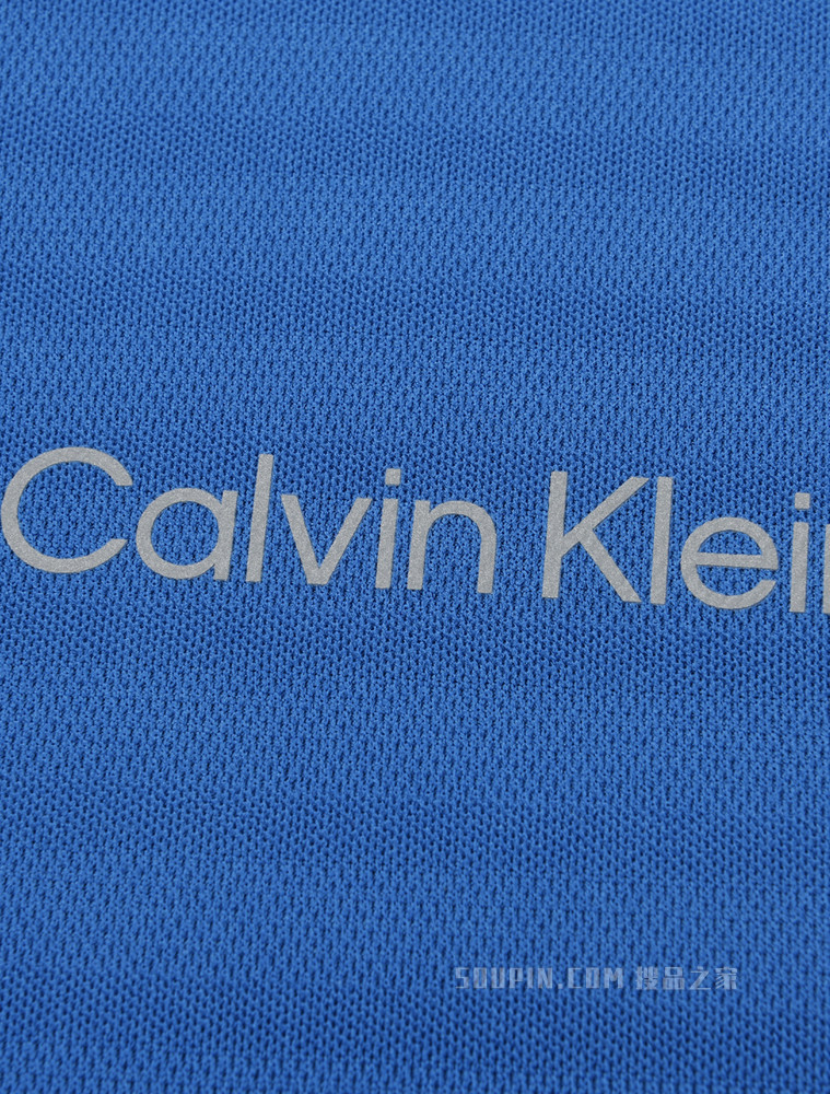 Calvin Klein 22春夏男士拼接泼墨印花插肩袖拉链翻领短袖POLO衫4MS2K131