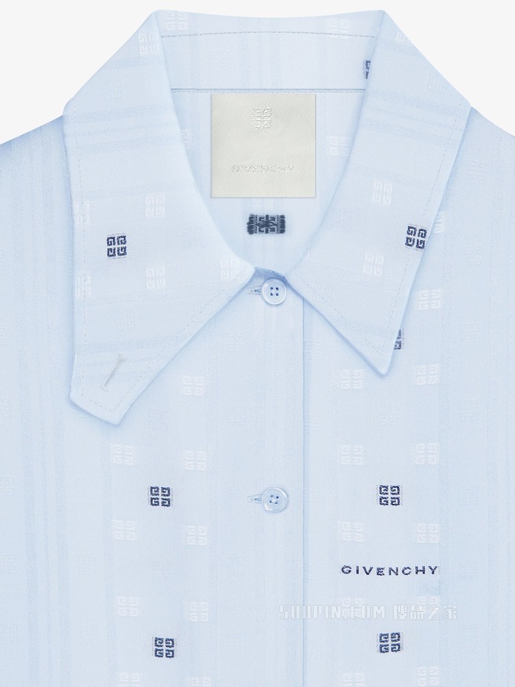 GIVENCHY 4G LOGO不对称领口衬衫