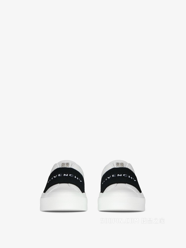 GIVENCHY LOGO松紧带皮革运动鞋