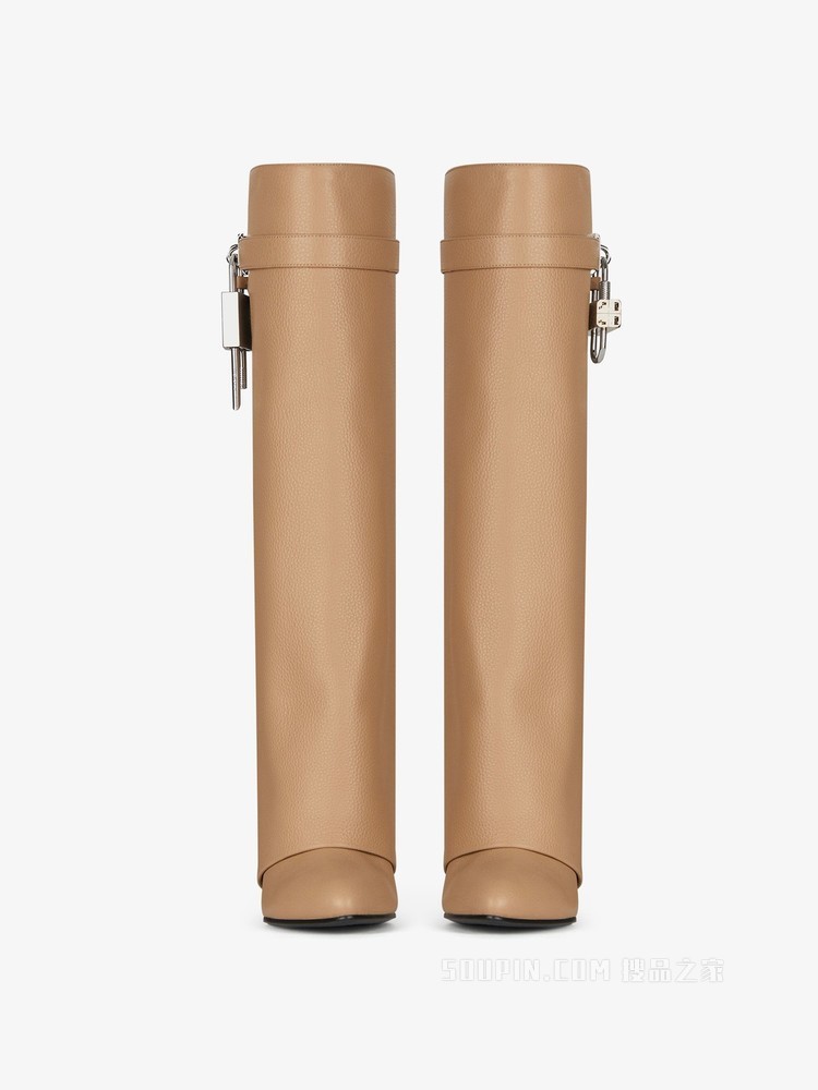 Shark Lock 粒面长筒皮靴