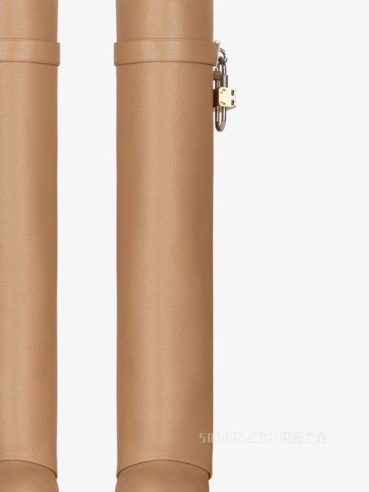 Shark Lock 粒面长筒皮靴