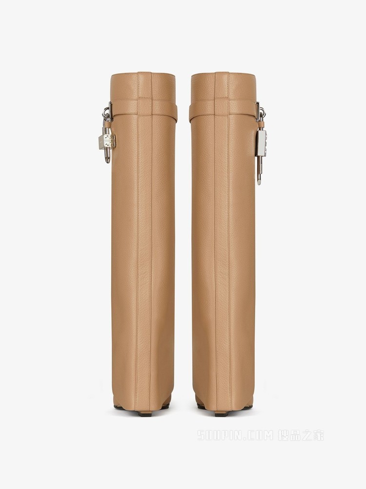 Shark Lock 粒面长筒皮靴