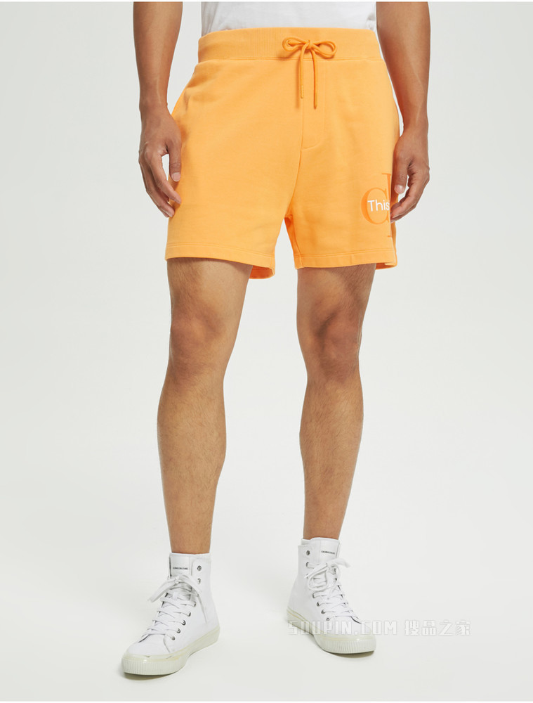 【彩虹系列】Calvin Klein 22春夏男士松紧腰纯棉印花LOGO短裤J321500