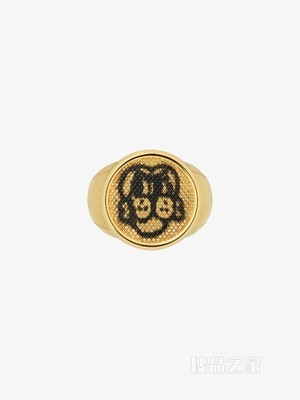 小狗图案纹章戒指