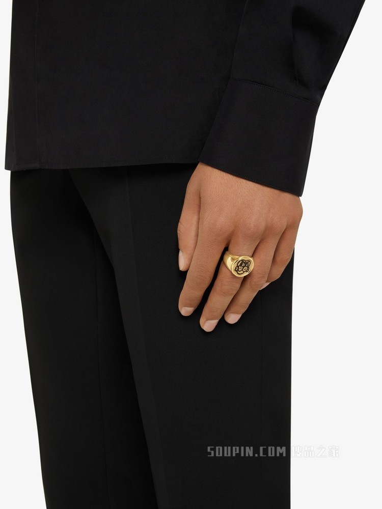 小狗图案纹章戒指