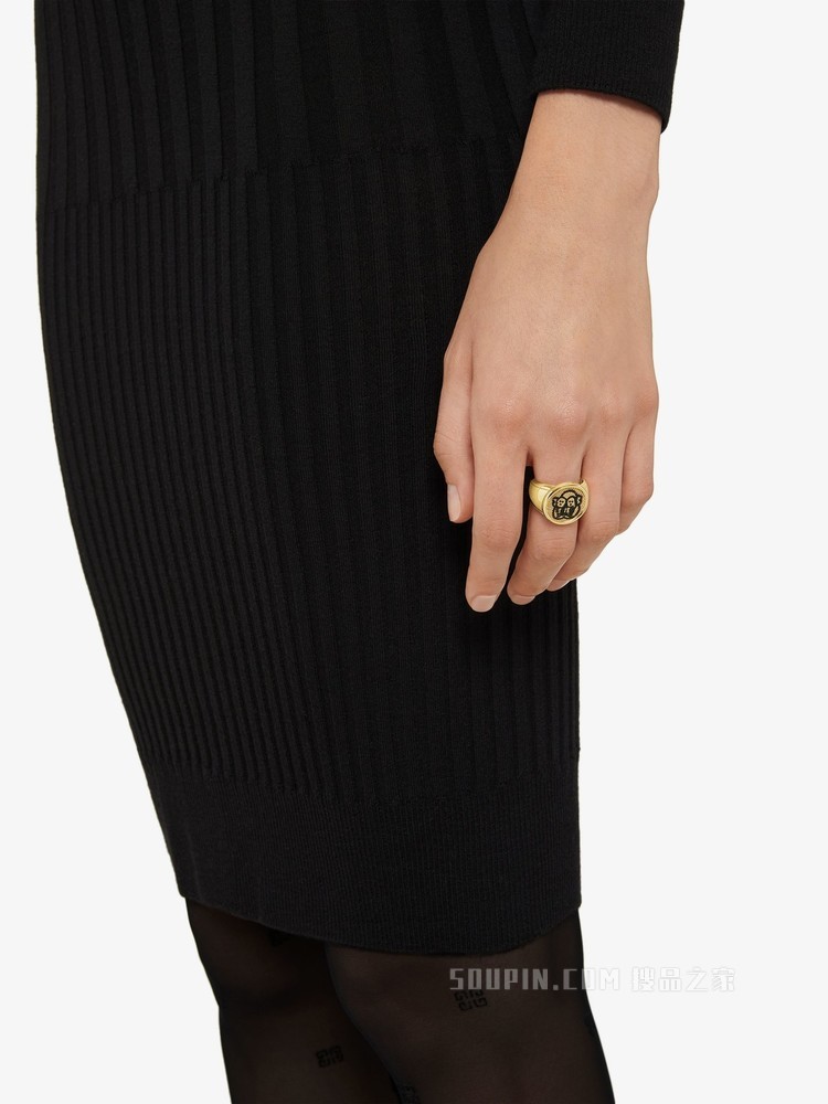 小狗图案纹章戒指