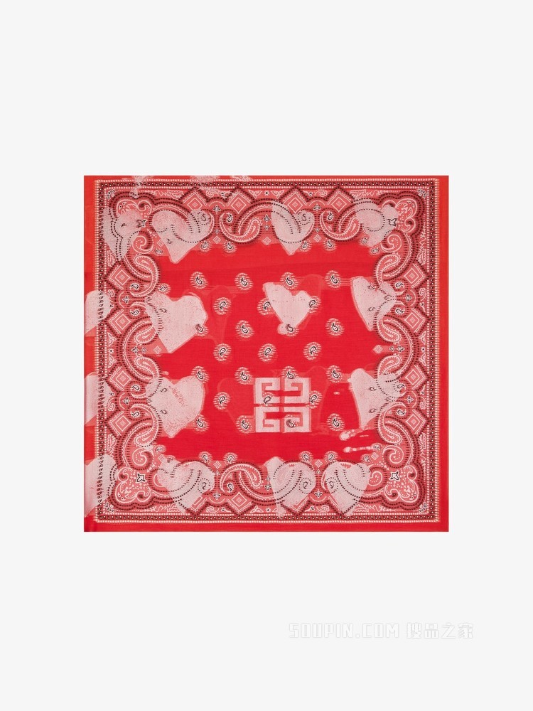 心形印花大号方巾