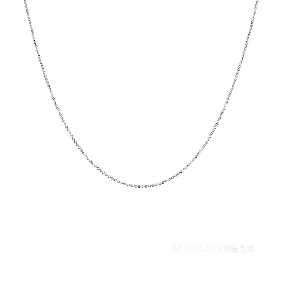 Tiffany Keys 系列铂金镶钻圆形花瓣迷你钥匙吊坠。