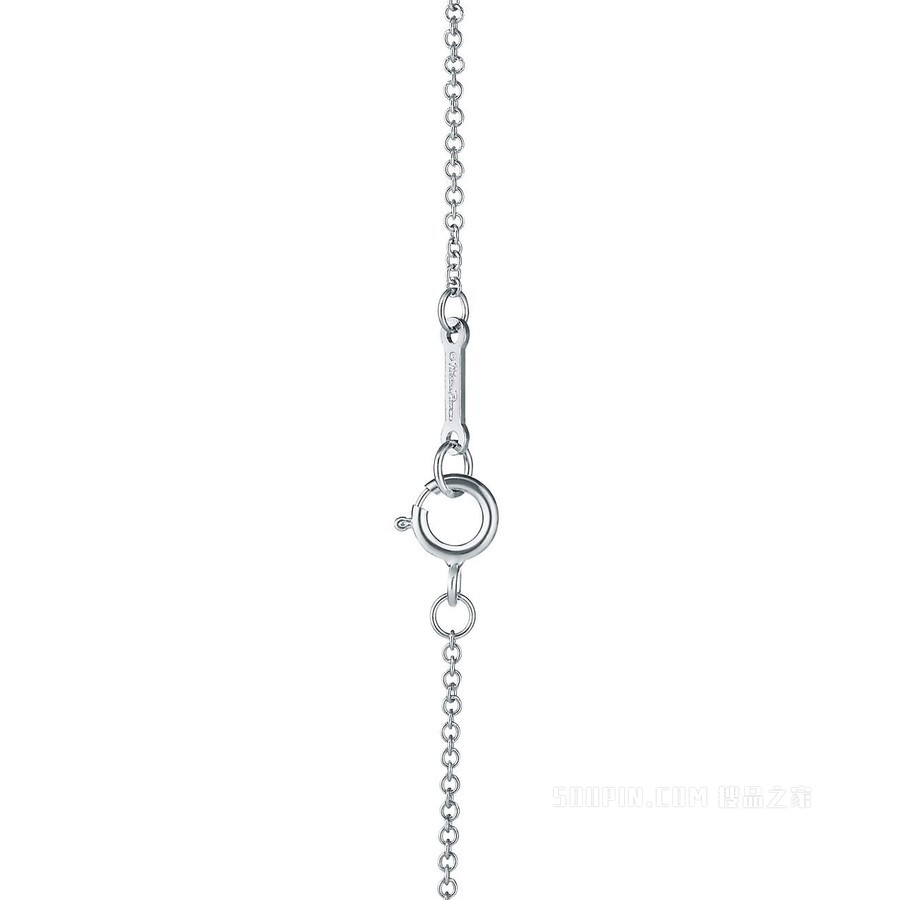 Paloma Picasso® 系列 18K 白金镶钻 Olive Leaf 项链。