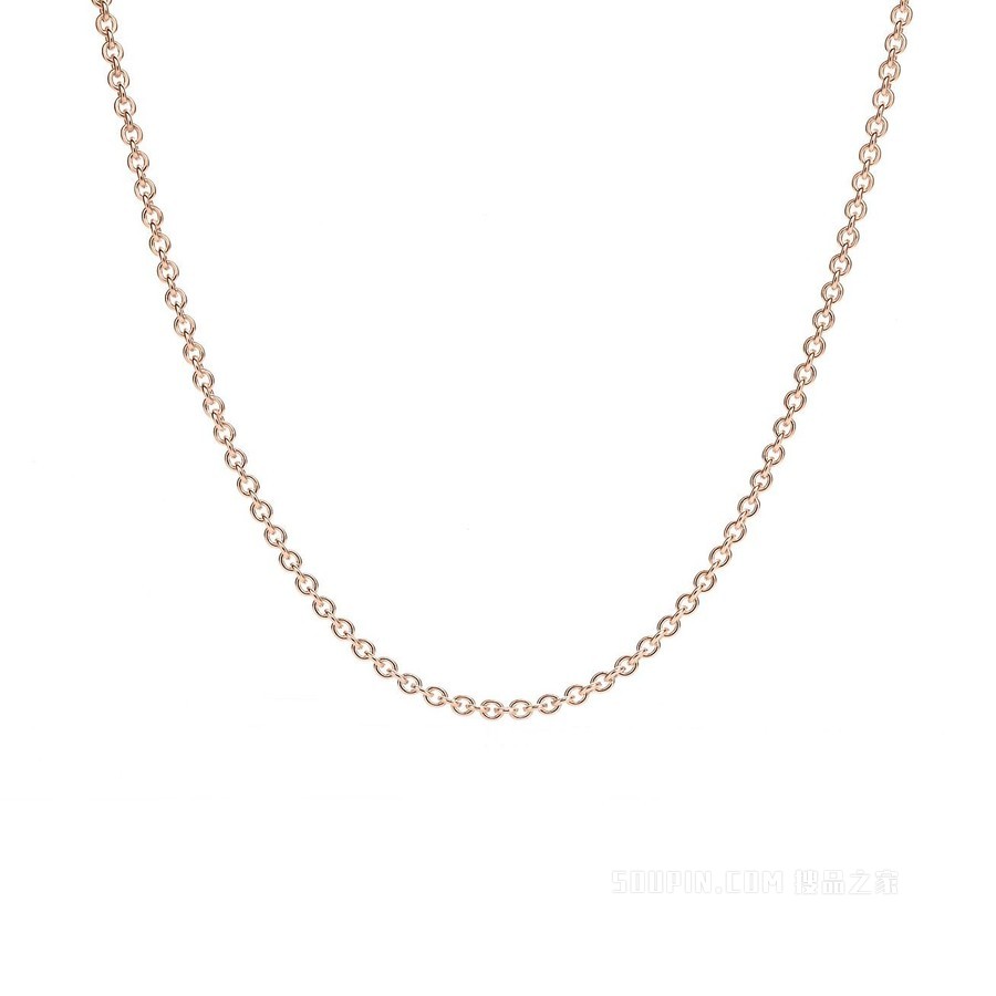 Tiffany Keys 系列 18K 玫瑰金镶钻圆形花瓣迷你钥匙吊坠。
