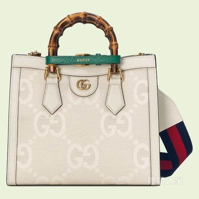 Gucci Diana系列超级双G小号托特包 白色帆布