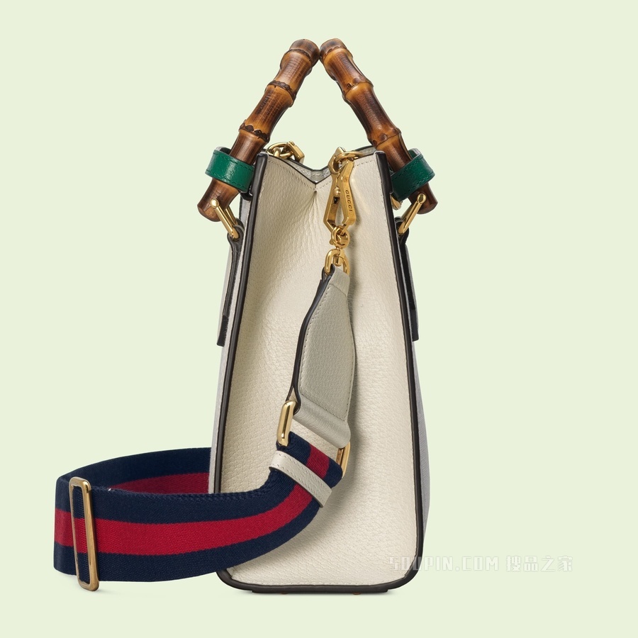 Gucci Diana系列超级双G小号托特包 白色帆布