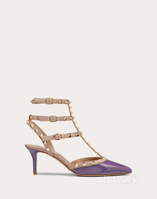 Rockstud 漆皮系带铆钉高跟鞋 （鞋跟高 6.5 厘米）