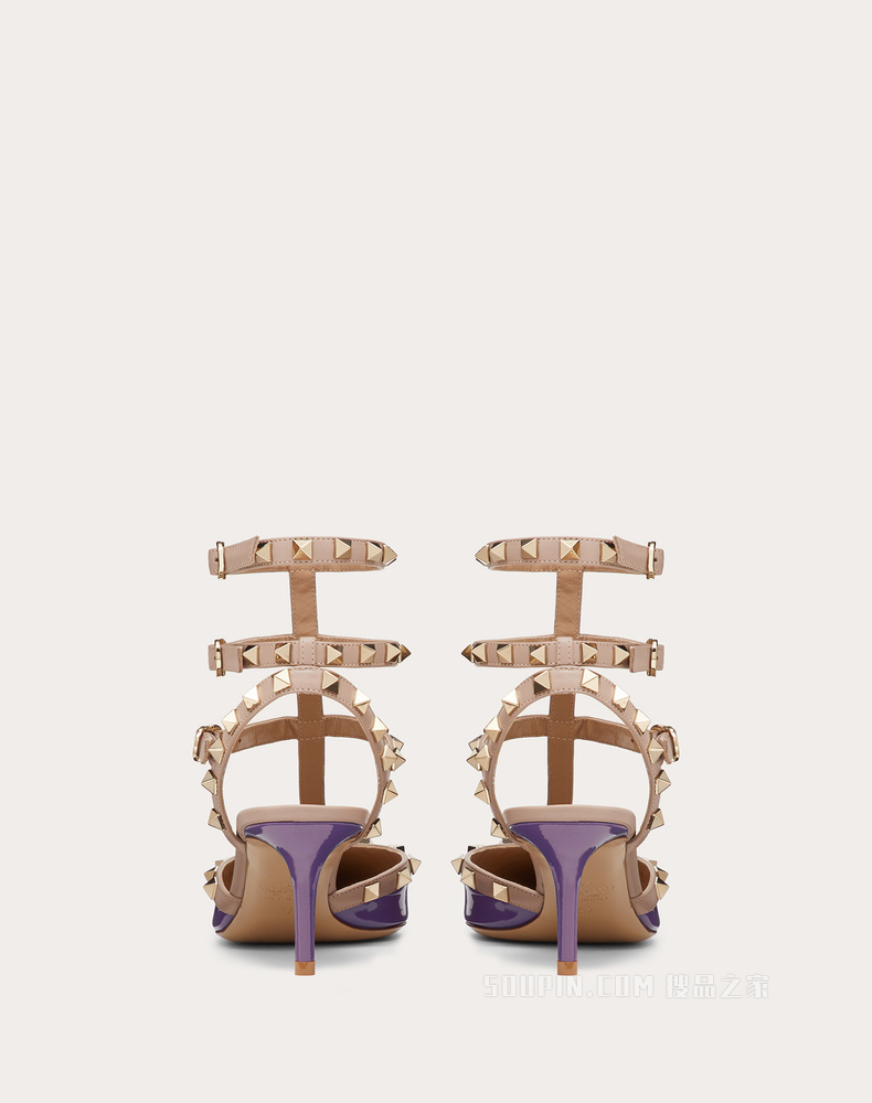 Rockstud 漆皮系带铆钉高跟鞋 （鞋跟高 6.5 厘米）