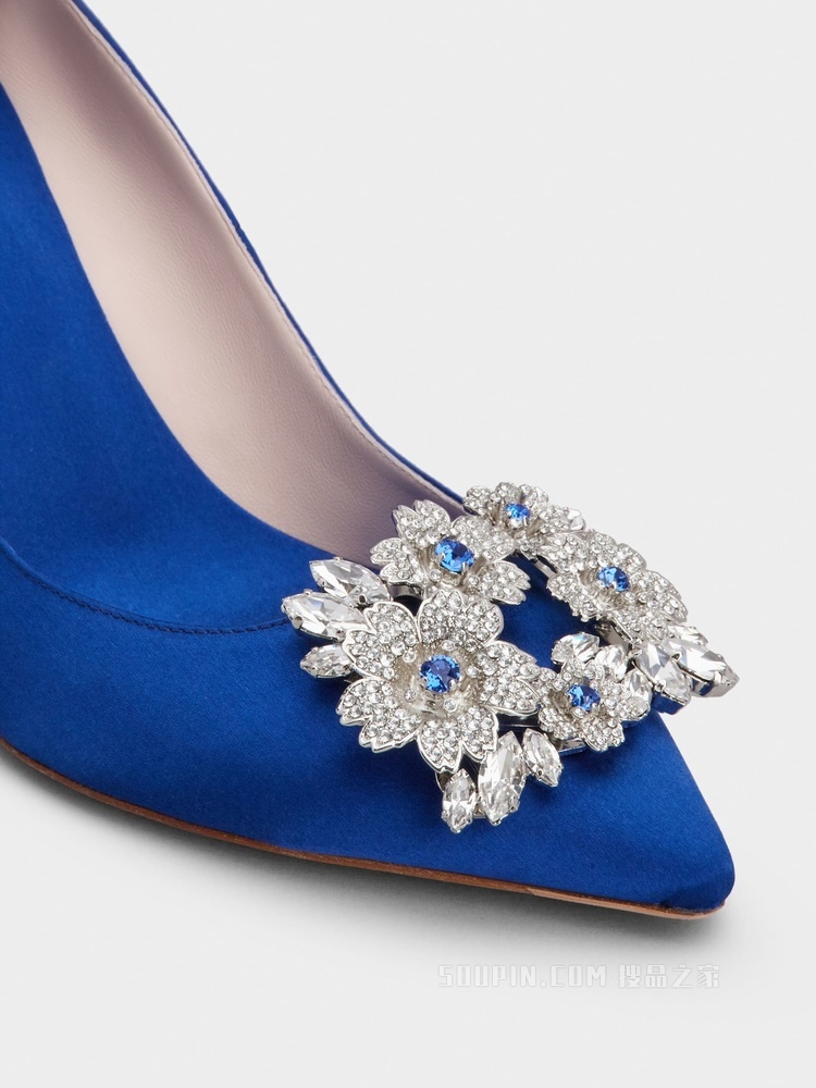 RV Bouquet Strass Buckle钻扣高跟鞋 蓝色