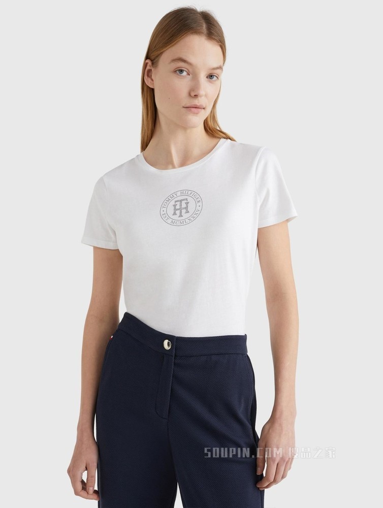 Tommy 22新款春夏女装针织短袖上衣WW0WW34631
