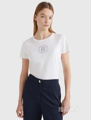 Tommy 22新款春夏女装针织短袖上衣WW0WW34631