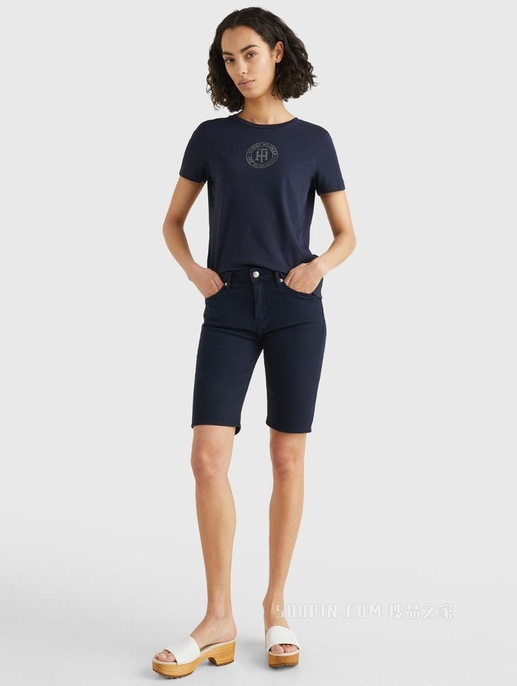 Tommy 22新款春夏女装针织短袖上衣WW0WW34631
