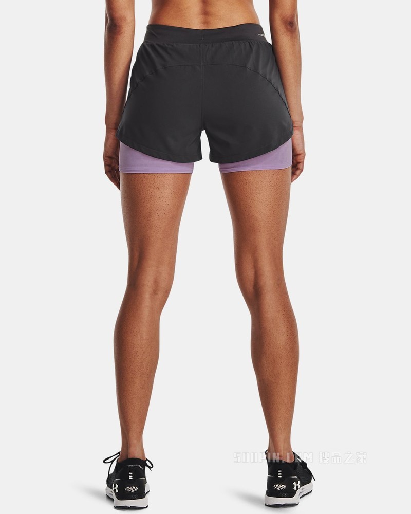 女士UA Iso-Chill 2合1跑步短裤