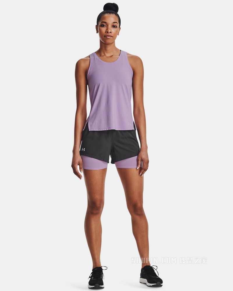 女士UA Iso-Chill 2合1跑步短裤