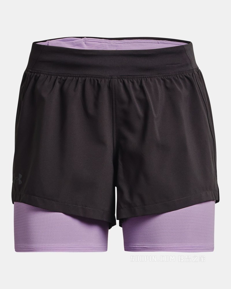 女士UA Iso-Chill 2合1跑步短裤