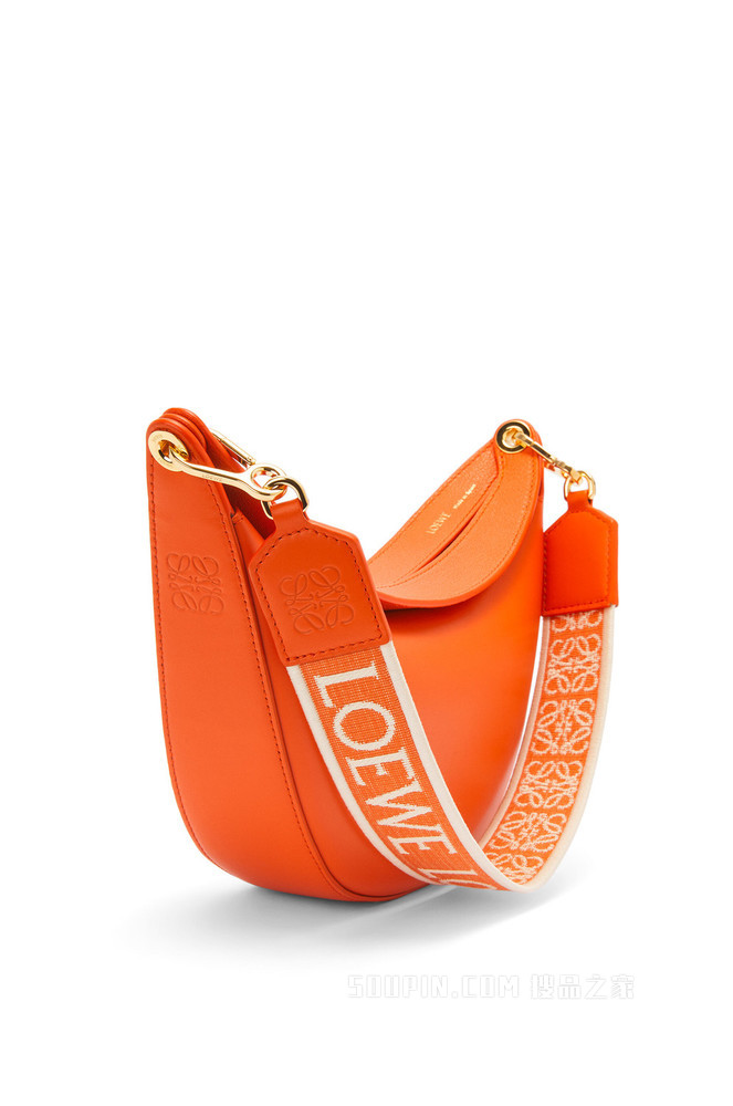 小号缎面牛皮革和提花布 LOEWE Luna 手袋
