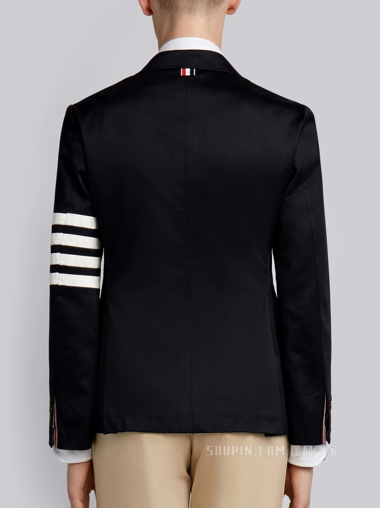 四条纹棉质西服外套