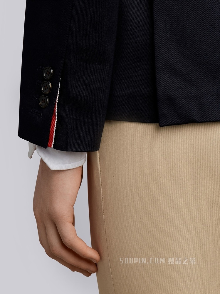 四条纹棉质西服外套