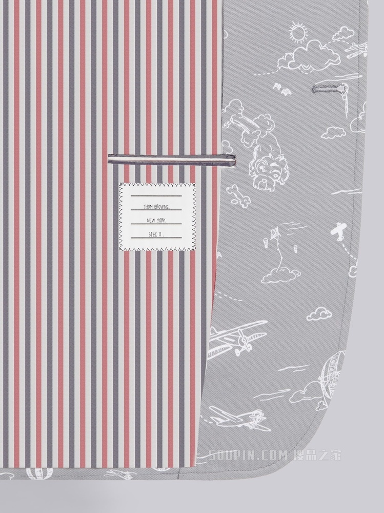 印花帆布宽松贴袋夹克