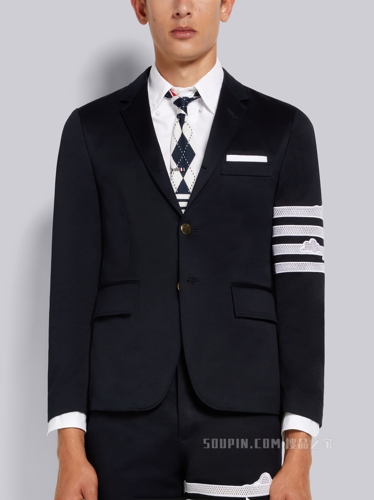 四条纹刺绣夹克