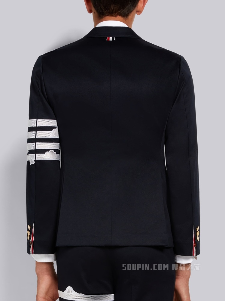 四条纹刺绣夹克