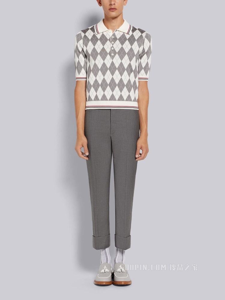 菱格纹丝棉 POLO 衫